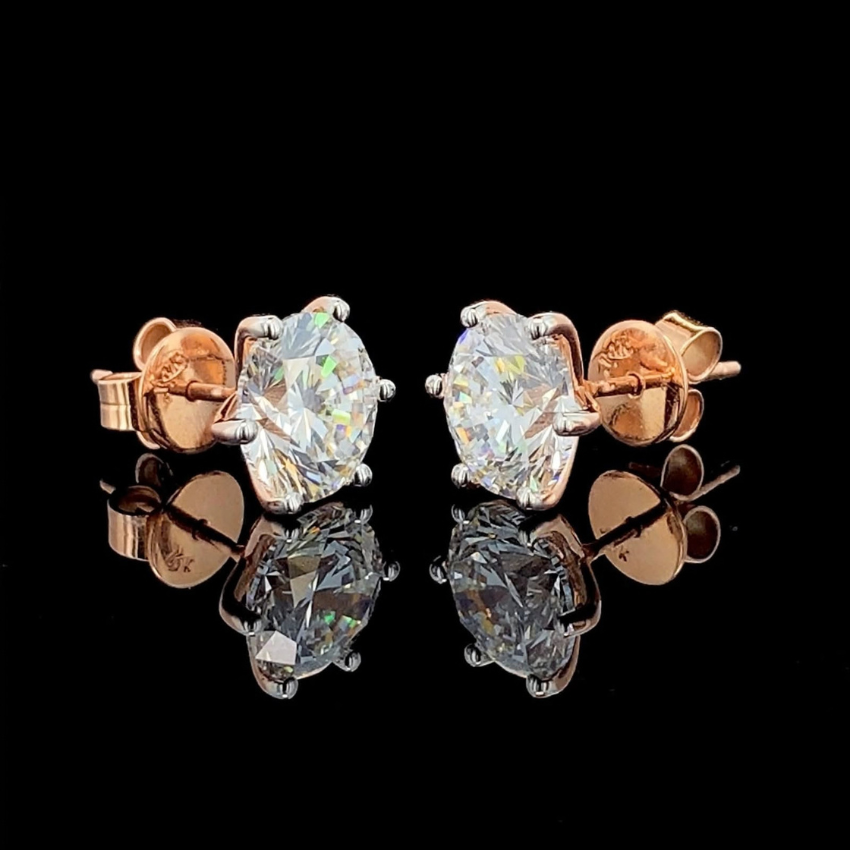 Mirano Jewels Luxury 5CT+5CT D VS1 Lab Grown Diamond Stud Earrings in 18K Gold IGI Certified