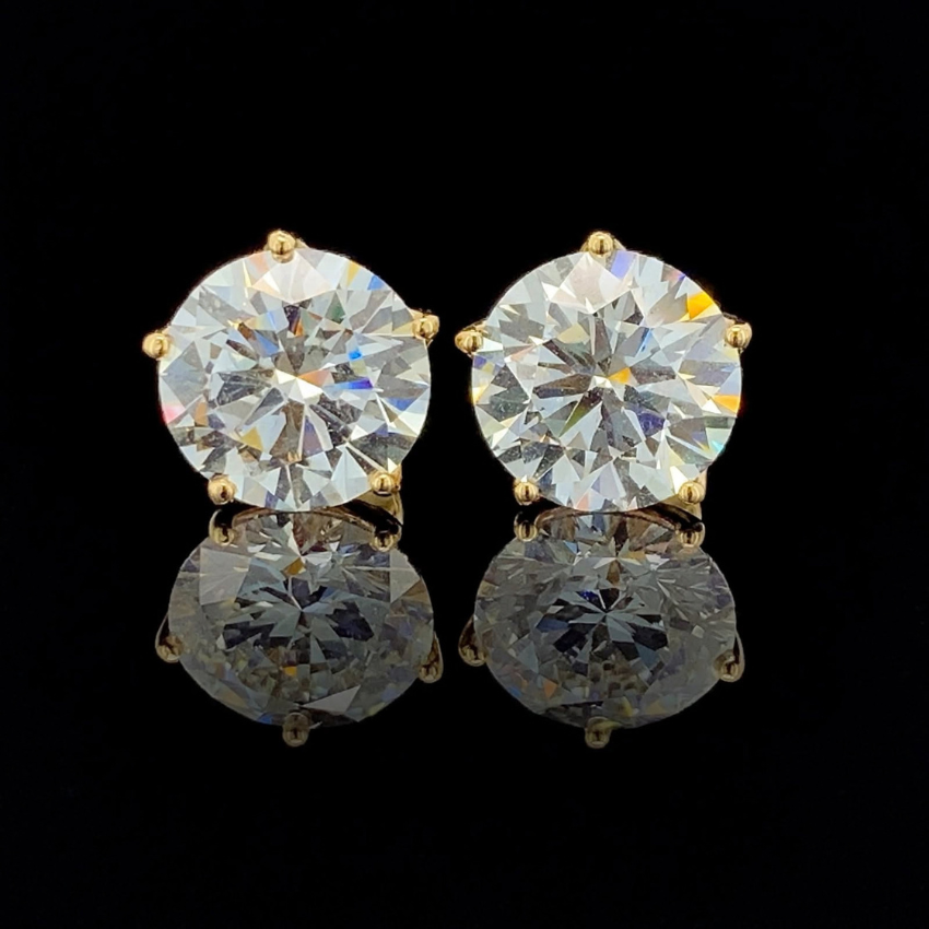 Mirano Jewels 3CT Each D VS1  Lab Grown Diamond Stud Earrings in 18K Gold IGI Certified