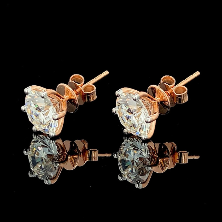 Mirano Jewels Luxury 5CT+5CT D VS1 Lab Grown Diamond Stud Earrings in 18K Gold IGI Certified