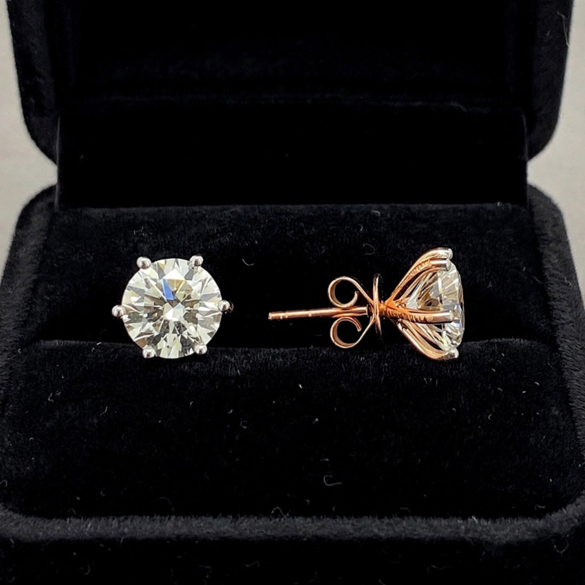 Mirano Jewels Luxury 5CT+5CT D VS1 Lab Grown Diamond Stud Earrings in 18K Gold IGI Certified