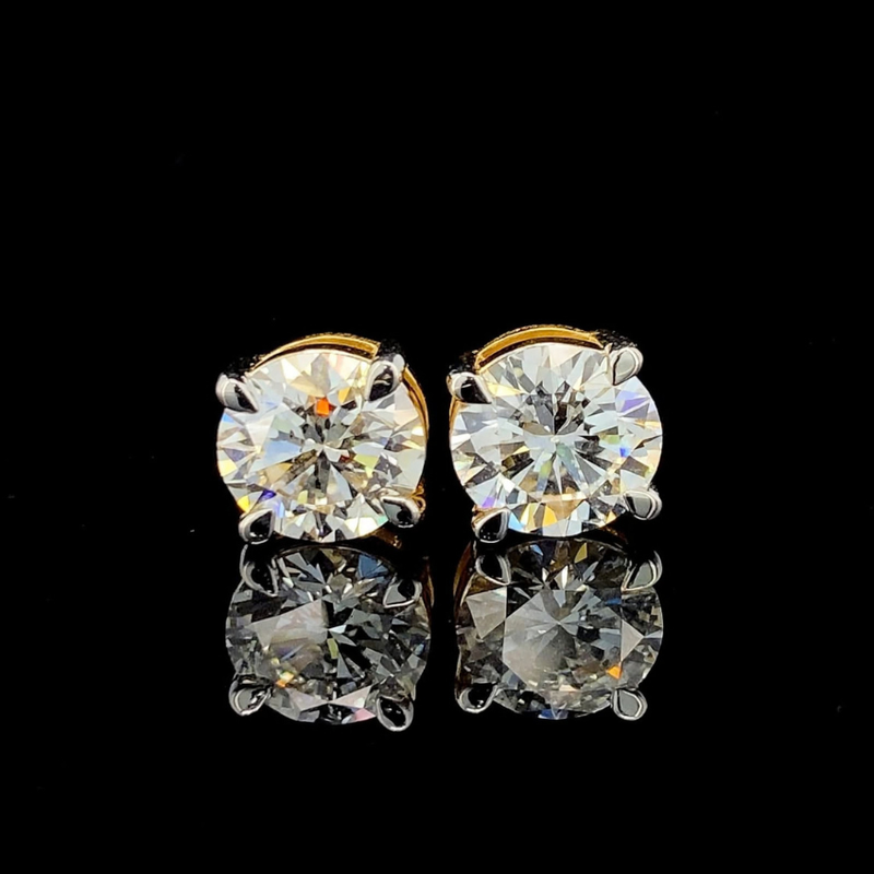 Mirano Jewels 5CT Each Lab Grown Diamond Stud Earrings D Color VS1 Clarity 18K Gold IGI Certified