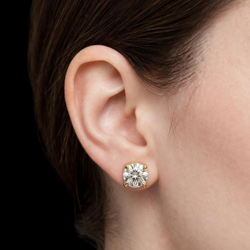 Mirano Jewels 5CT Each Lab Grown Diamond Stud Earrings D Color VS1 Clarity 18K Gold IGI Certified