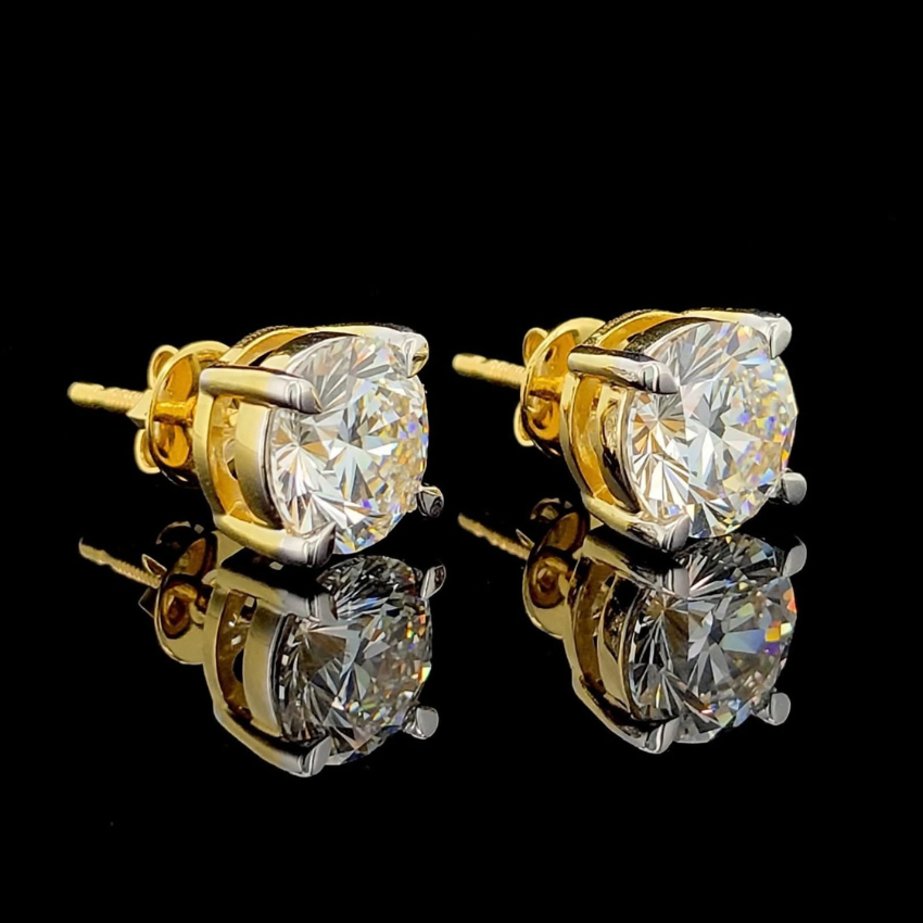 Mirano Jewels 5CT Each Lab Grown Diamond Stud Earrings D Color VS1 Clarity 18K Gold IGI Certified