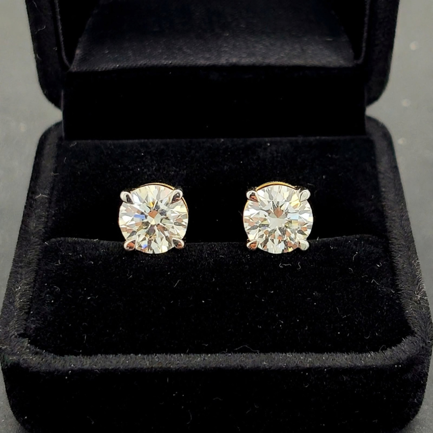 Mirano Jewels 5CT Each Lab Grown Diamond Stud Earrings D Color VS1 Clarity 18K Gold IGI Certified