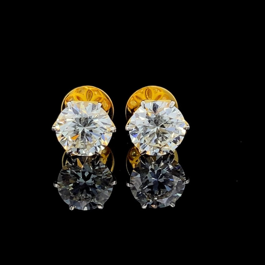 Mirano Jewels D VS1 Lab Diamond Stud Earrings 3CT+3CT Each in 18K Gold IGI Certified