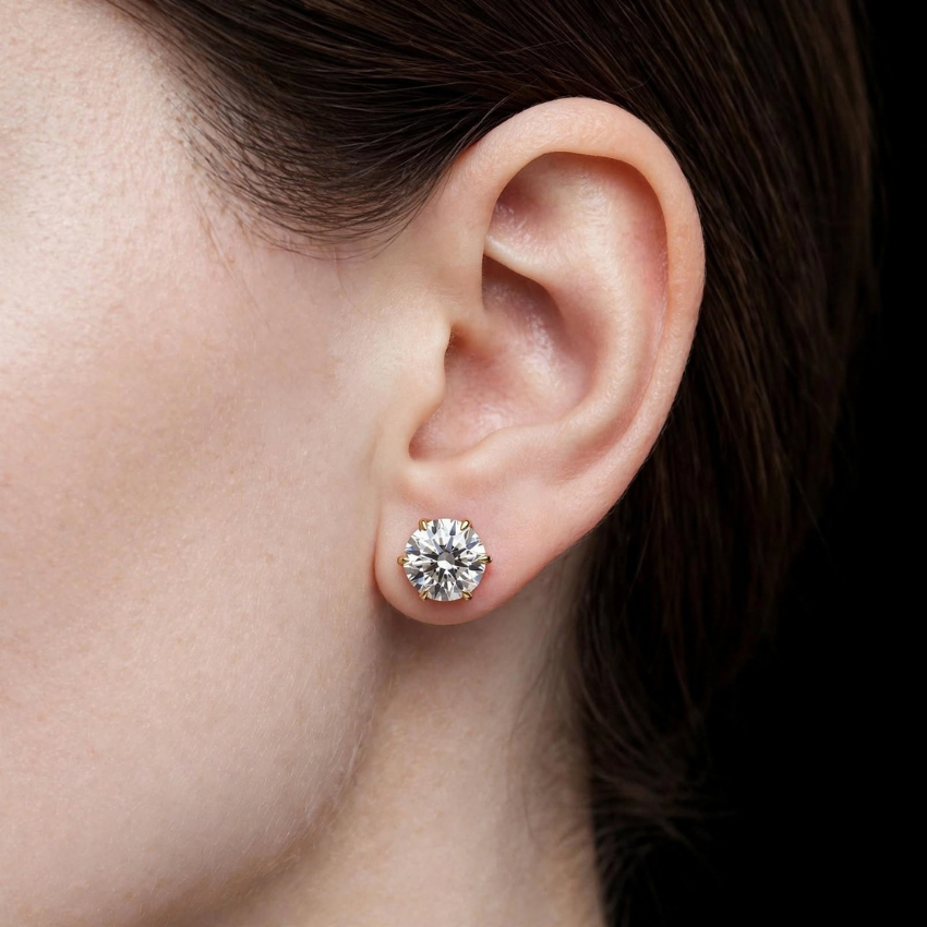 Mirano Jewels D VS1 Lab Diamond Stud Earrings 3CT+3CT Each in 18K Gold IGI Certified