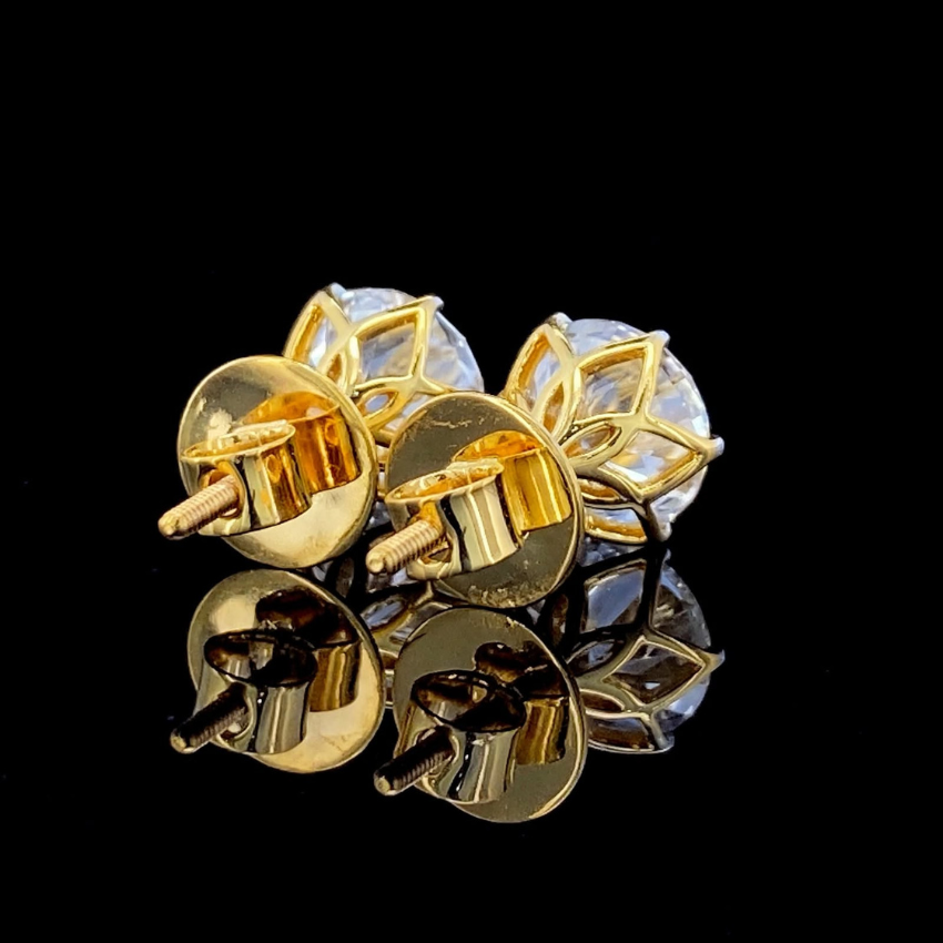 Mirano Jewels D VS1 Lab Diamond Stud Earrings 3CT+3CT Each in 18K Gold IGI Certified