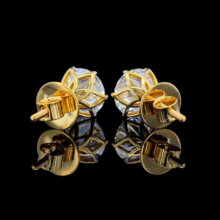 Mirano Jewels D VS1 Lab Diamond Stud Earrings 3CT+3CT Each in 18K Gold IGI Certified