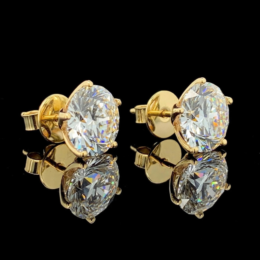 Mirano Jewels 3CT Each D VS1  Lab Grown Diamond Stud Earrings in 18K Gold IGI Certified