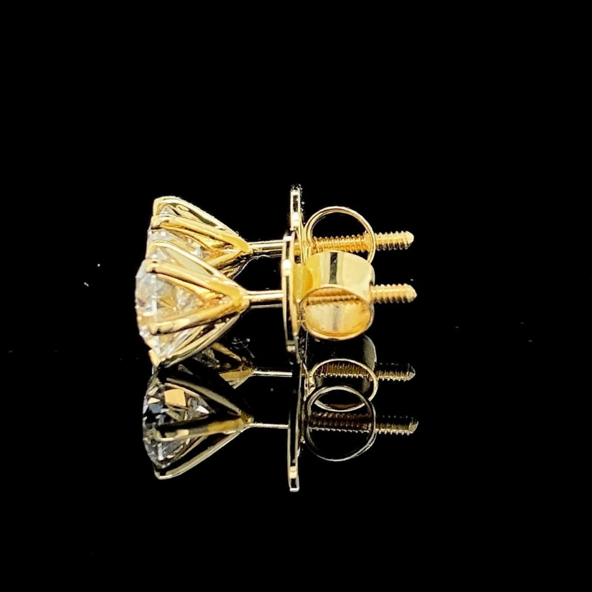 Mirano Jewels 1CT+1CT Each D VS1 Lab Grown Diamond Stud Earrings in 18K Gold IGI Certified