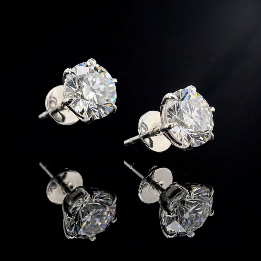 Mirano Jewels 0.25CT+0.25CT Each D VS1 Lab Grown Diamond Stud Earrings in 18K Gold IGI Certified