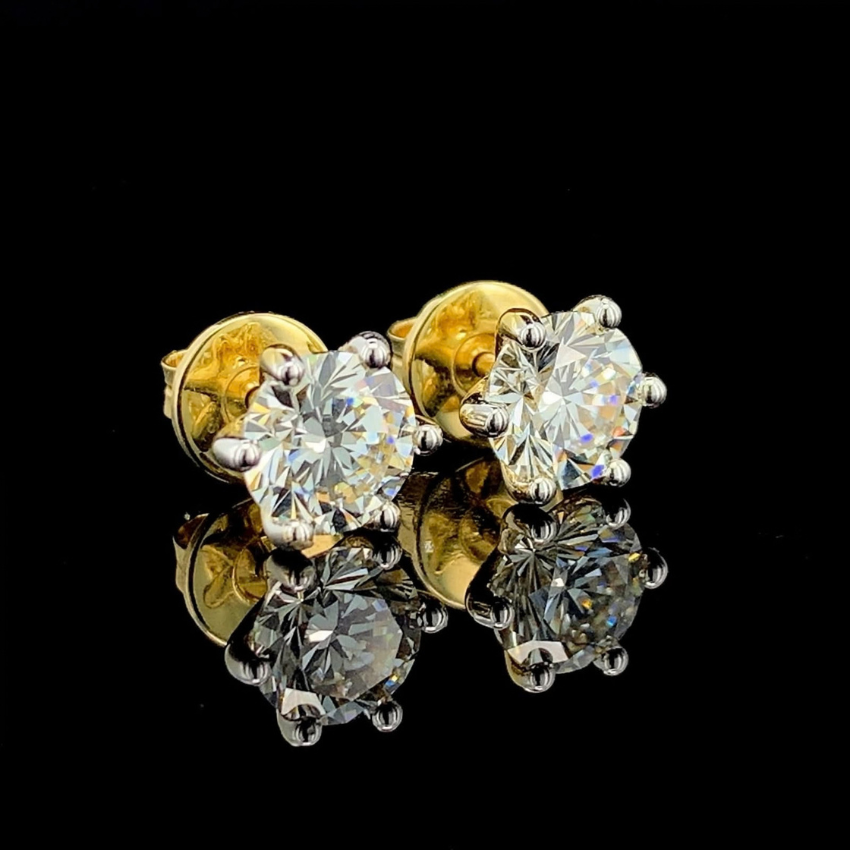 Mirano Jewels D Color VS1 Clarity 0.50CT Each Lab Grown Diamond Stud Earrings in 18K Gold IGI Certified