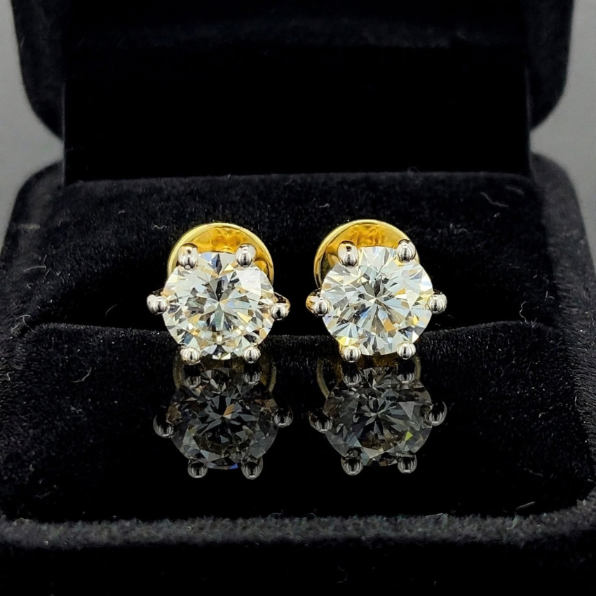 Mirano Jewels D Color VS1 Clarity 0.50CT Each Lab Grown Diamond Stud Earrings in 18K Gold IGI Certified