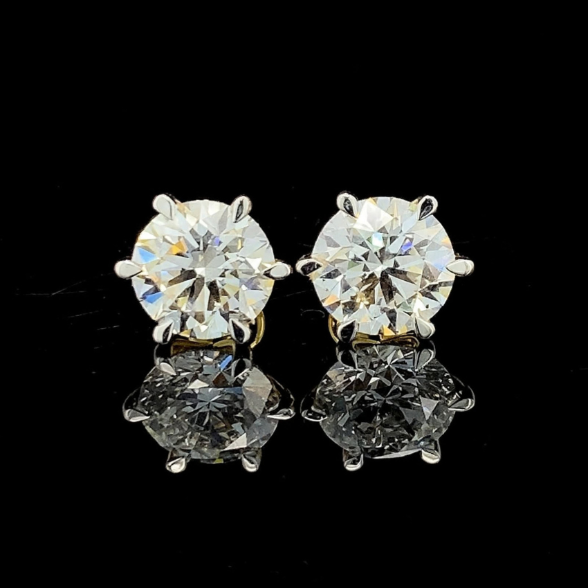 Mirano Jewels Premium 4CT Each D VS1 Lab Grown Diamond Stud Earrings 18K Gold IGI Certified