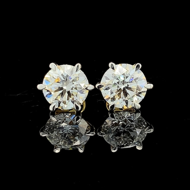 Mirano Jewels Premium 4CT Each D VS1 Lab Grown Diamond Stud Earrings 18K Gold IGI Certified