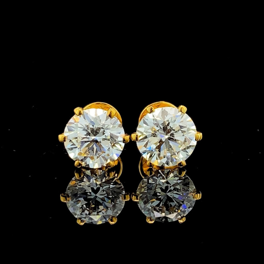 Mirano Jewels Luxury 2 CT Each D VS1 Lab Grown Diamond Stud Earrings in 18K Gold IGI Certified