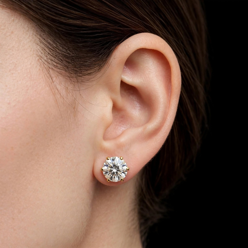 Mirano Jewels Luxury 2 CT Each D VS1 Lab Grown Diamond Stud Earrings in 18K Gold IGI Certified