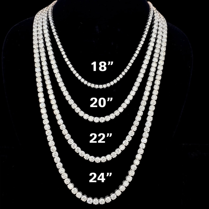 Mirano Jewels TCW 51.00 CT Luxury Lab Diamond Tennis Necklace 14K Gold