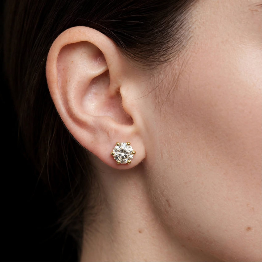 Mirano Jewels 1CT+ 1CT Each D VS1 Lab Diamond Solitaire Stud Earrings in 18K Gold IGI Certified