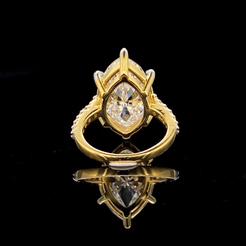 Mirano Jewels TCW 11.05CT Luxury Marquise Cut Lab Grown Diamond Ring in 14K Gold