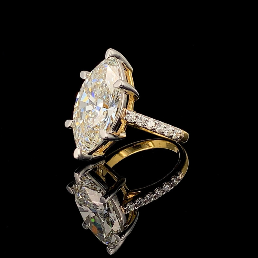 Mirano Jewels TCW 11.05CT Luxury Marquise Cut Lab Grown Diamond Ring in 14K Gold