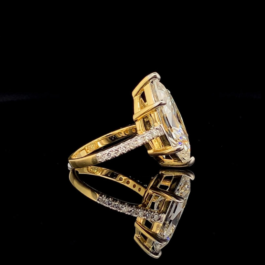 Mirano Jewels TCW 11.05CT Luxury Marquise Cut Lab Grown Diamond Ring in 14K Gold