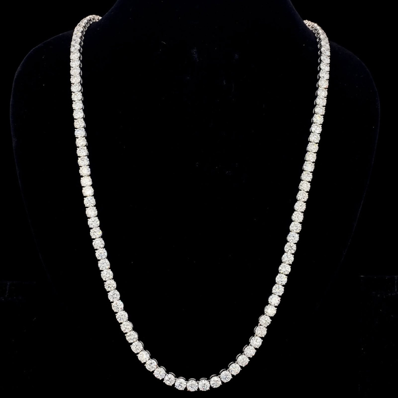Mirano Jewels TCW 51.00 CT Luxury Lab Diamond Tennis Necklace 14K Gold