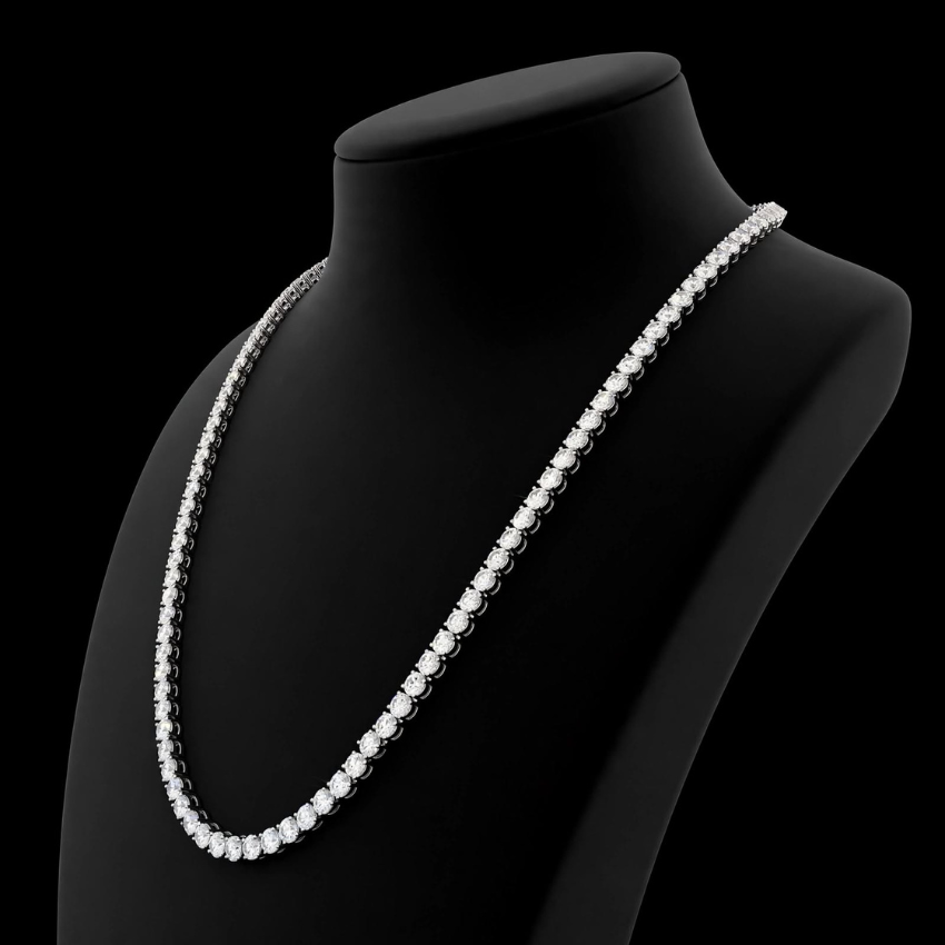 Mirano Jewels TCW 51.00 CT Luxury Lab Diamond Tennis Necklace 14K Gold