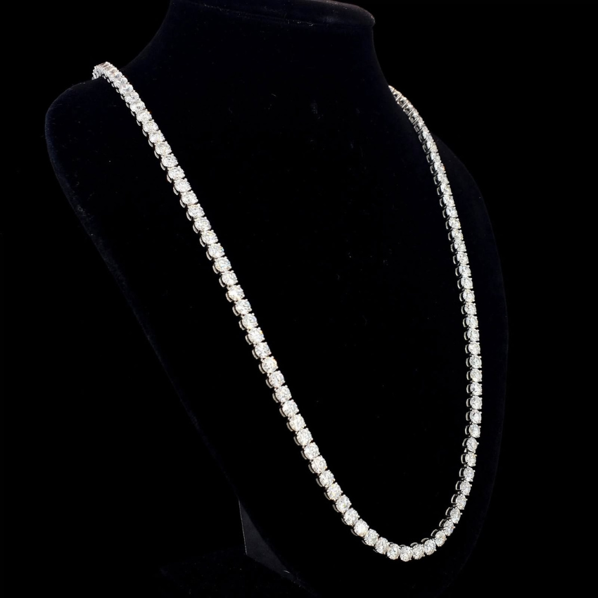 Mirano Jewels TCW 51.00 CT Luxury Lab Diamond Tennis Necklace 14K Gold