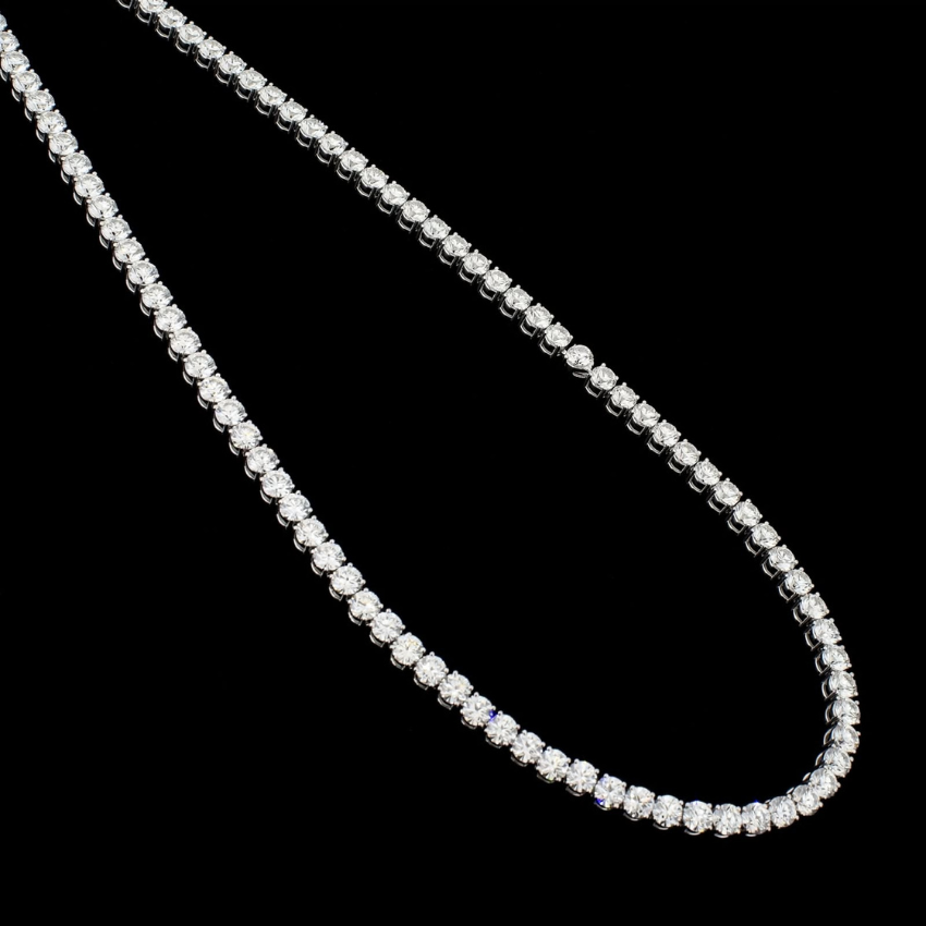 Mirano Jewels TCW 51.00 CT Luxury Lab Diamond Tennis Necklace 14K Gold