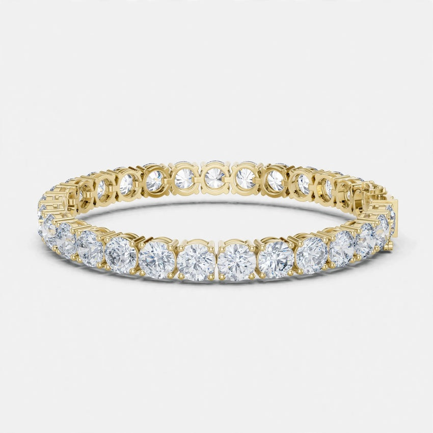 24.65 CT E Color VVS1 Lab Grown Diamond Tennis Bracelet in 18K Gold