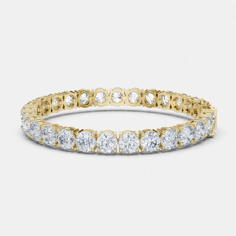 24.65 CT E Color VVS1 Lab Grown Diamond Tennis Bracelet in 18K Gold