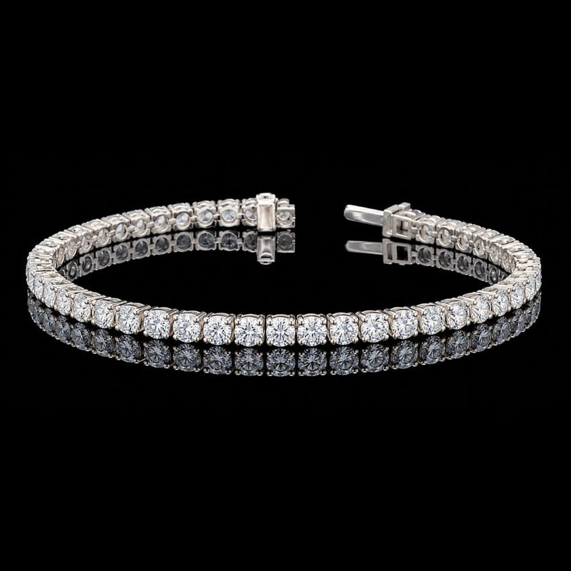Mirano Jewels TCW 25.20ct Lab Created Diamond Tennis Bracelet in 9K Gold