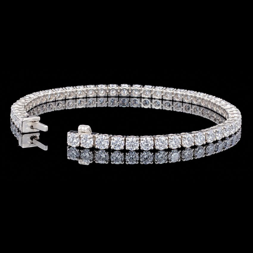 Mirano Jewels TCW 25.20ct Lab Created Diamond Tennis Bracelet in 9K Gold