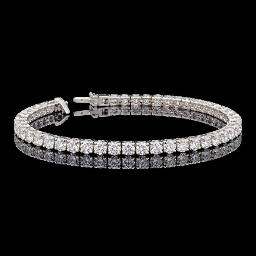 Mirano Jewels TCW 25.20ct Lab Created Diamond Tennis Bracelet in 9K Gold