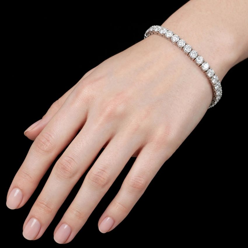 Mirano Jewels TCW 25.20ct Lab Created Diamond Tennis Bracelet in 9K Gold