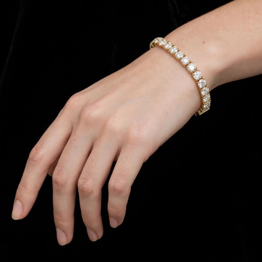Mirano Jewels TCW 8.00 Carat Brilliant Lab Diamond Tennis Bracelet in 18K Gold