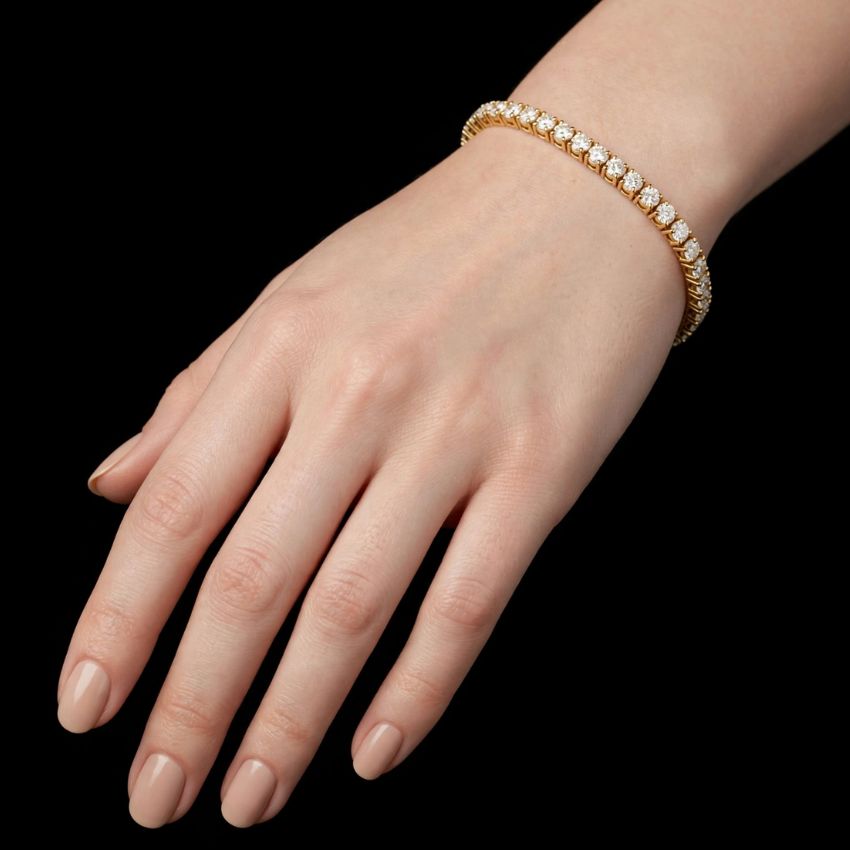 Mirano Jewels TCW 16.00 Carat Brilliant Lab Diamond Bracelet in 18K Gold