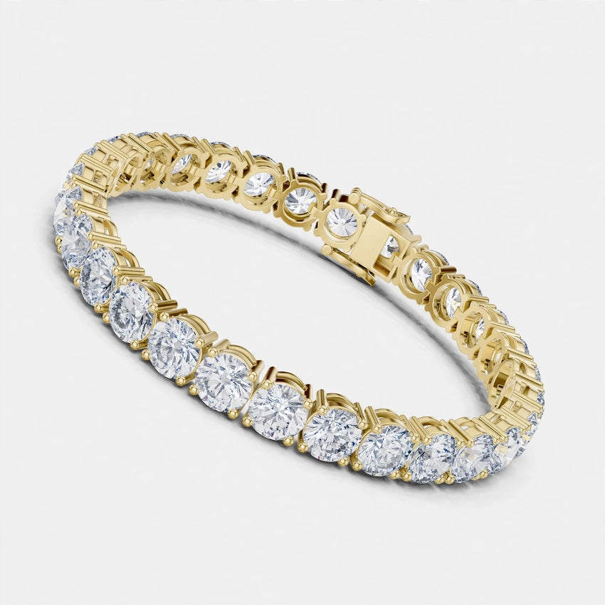 24.65 CT E Color VVS1 Lab Grown Diamond Tennis Bracelet in 18K Gold