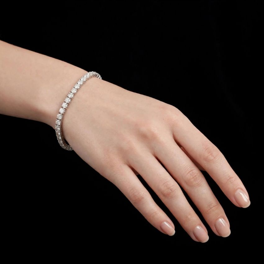 Mirano Jewels TCW 28.00ct Lab Created Diamond Tennis Bracelet in 18K Gold