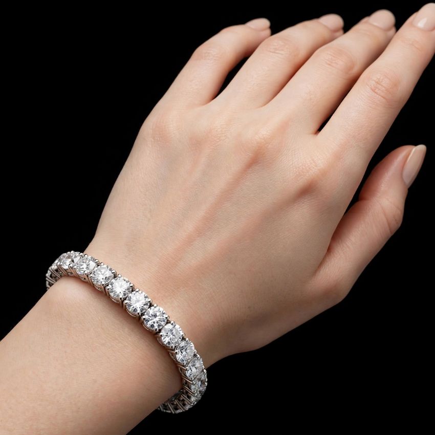 Mirano Jewels TCW 10.20ct Luxury Lab Created Diamond Tennis Bracelet in 18K Gold