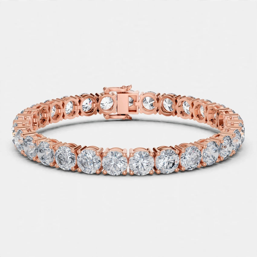 24.65 CT E Color VVS1 Lab Grown Diamond Tennis Bracelet in 18K Gold