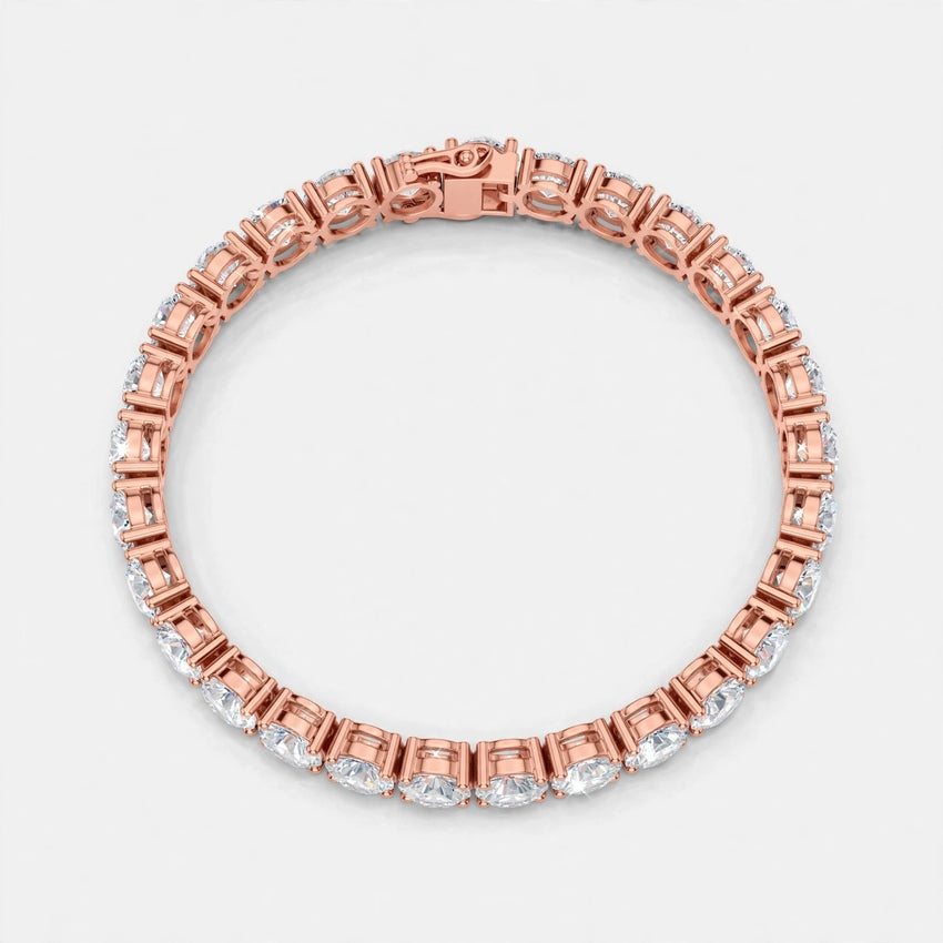24.65 CT E Color VVS1 Lab Grown Diamond Tennis Bracelet in 18K Gold