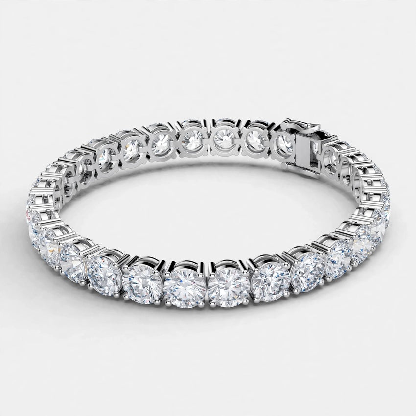 24.65 CT E Color VVS1 Lab Grown Diamond Tennis Bracelet in 18K Gold