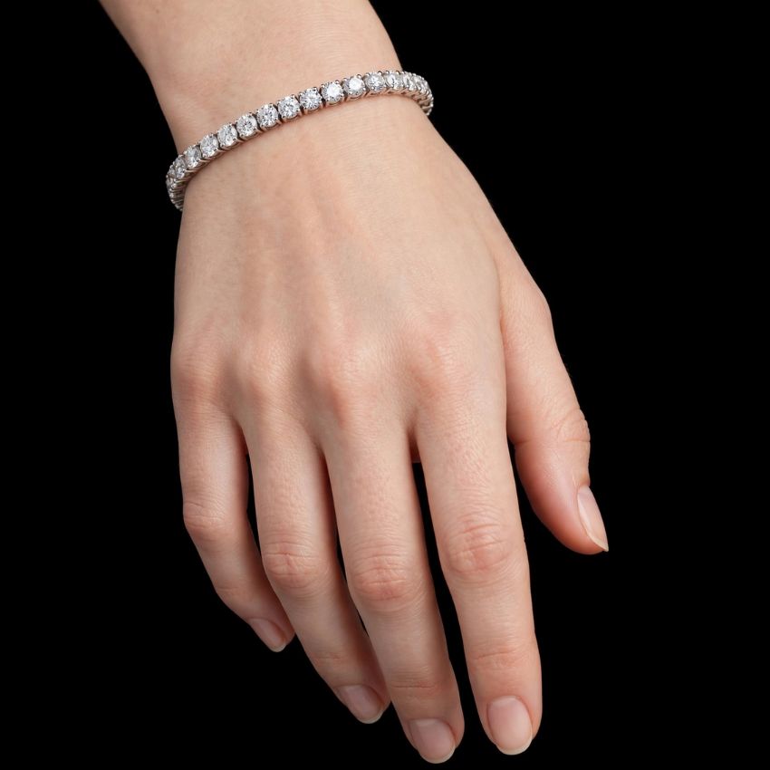 Mirano Jewels TCW 10.20 Carat Lab Grown Diamond Tennis Bracelet in 9K Gold