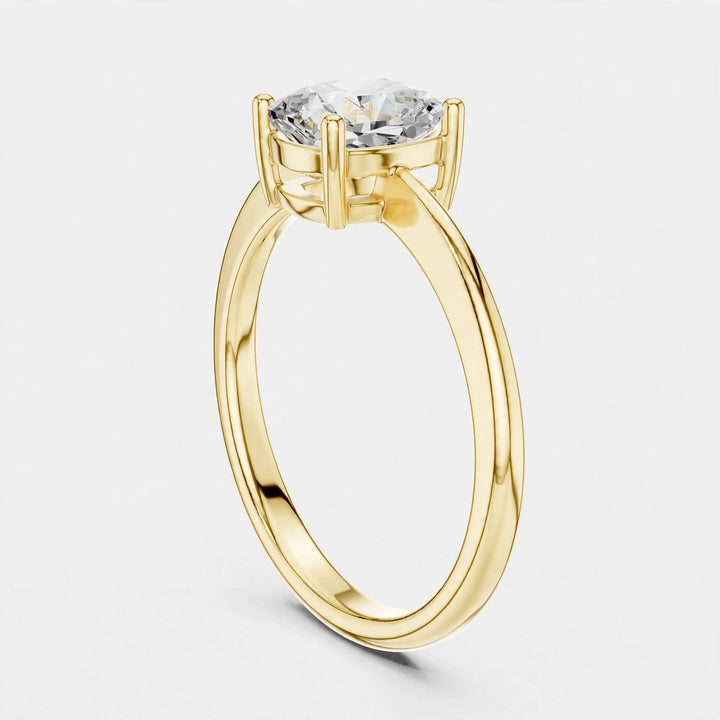 1.07CT Cushion Cut Lab Grown Diamond Solitaire Ring In 18K Gold