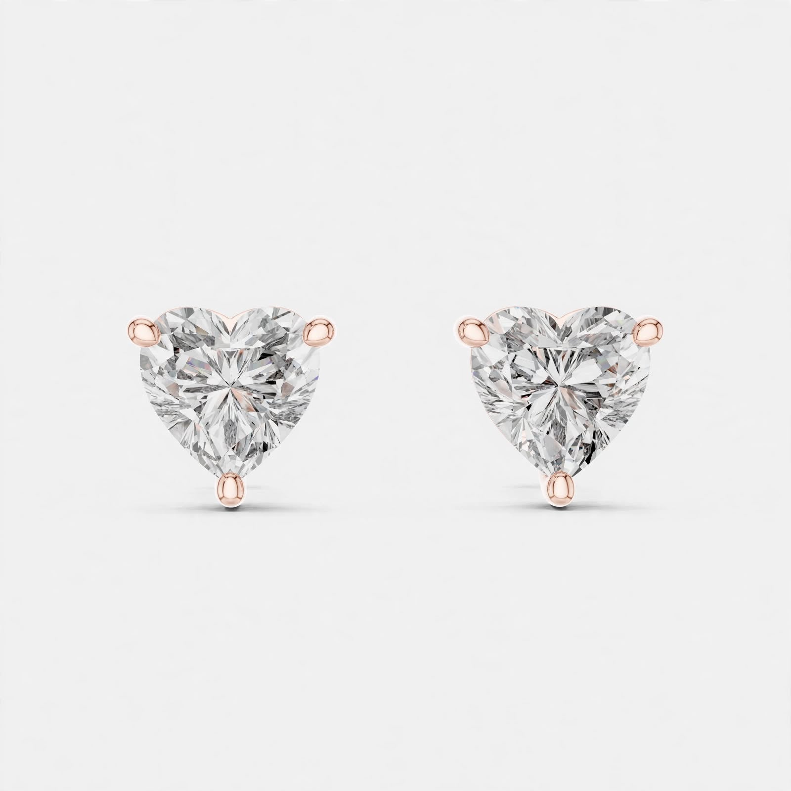1.50CT Lab Diamond Stud Earring 18K Gold | Heart Design