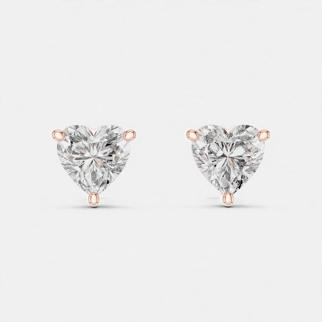 1.50CT Lab Diamond Stud Earring 18K Gold | Heart Design