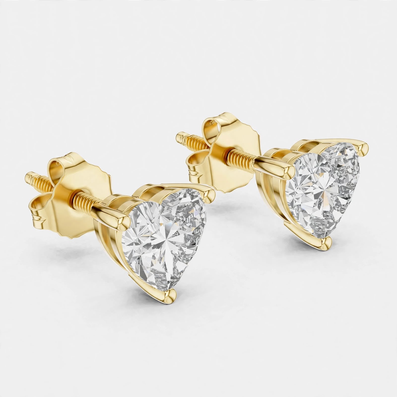 1.50CT Lab Diamond Stud Earring 18K Gold | Heart Design