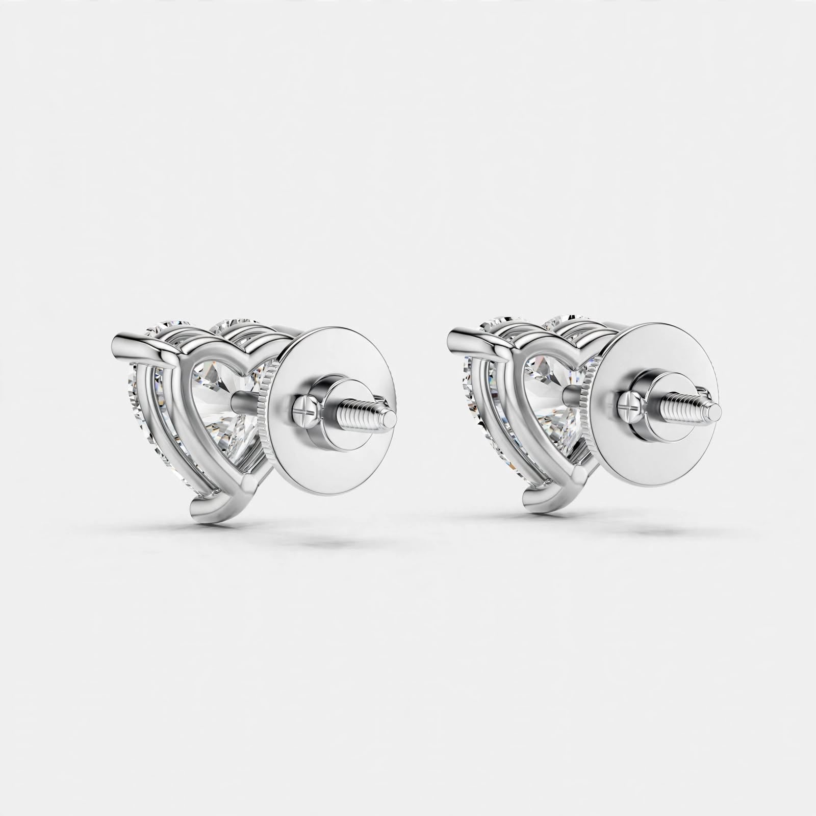 1.50CT Lab Diamond Stud Earring 18K Gold | Heart Design